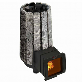Дровяная банная печь GrillD Cometa 180 Vega Long Window Max Stone Pro, змеевик