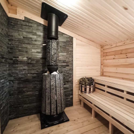 Дровяная банная печь GrillD Cometa Vega 240 Long Max Stone Pro (Серпентинит)