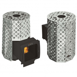 Дровяная банная печь GrillD Violet Steel Romb Long Window Max