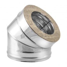 Отвод дымохода Феникс 45&deg;, ⌀250, AISI 430, 1 мм, утеплитель 50 мм